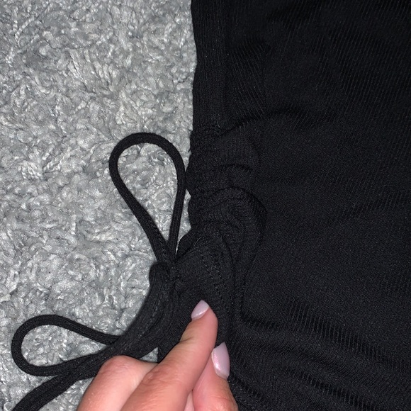 Forever 21 Black Longsleeve Side Tie Crop Top M - Picture 3 of 3